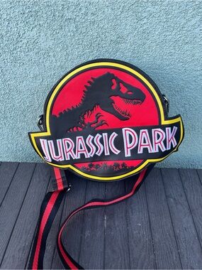 Jurassic Park Round Crossbody Bag - Red/Black